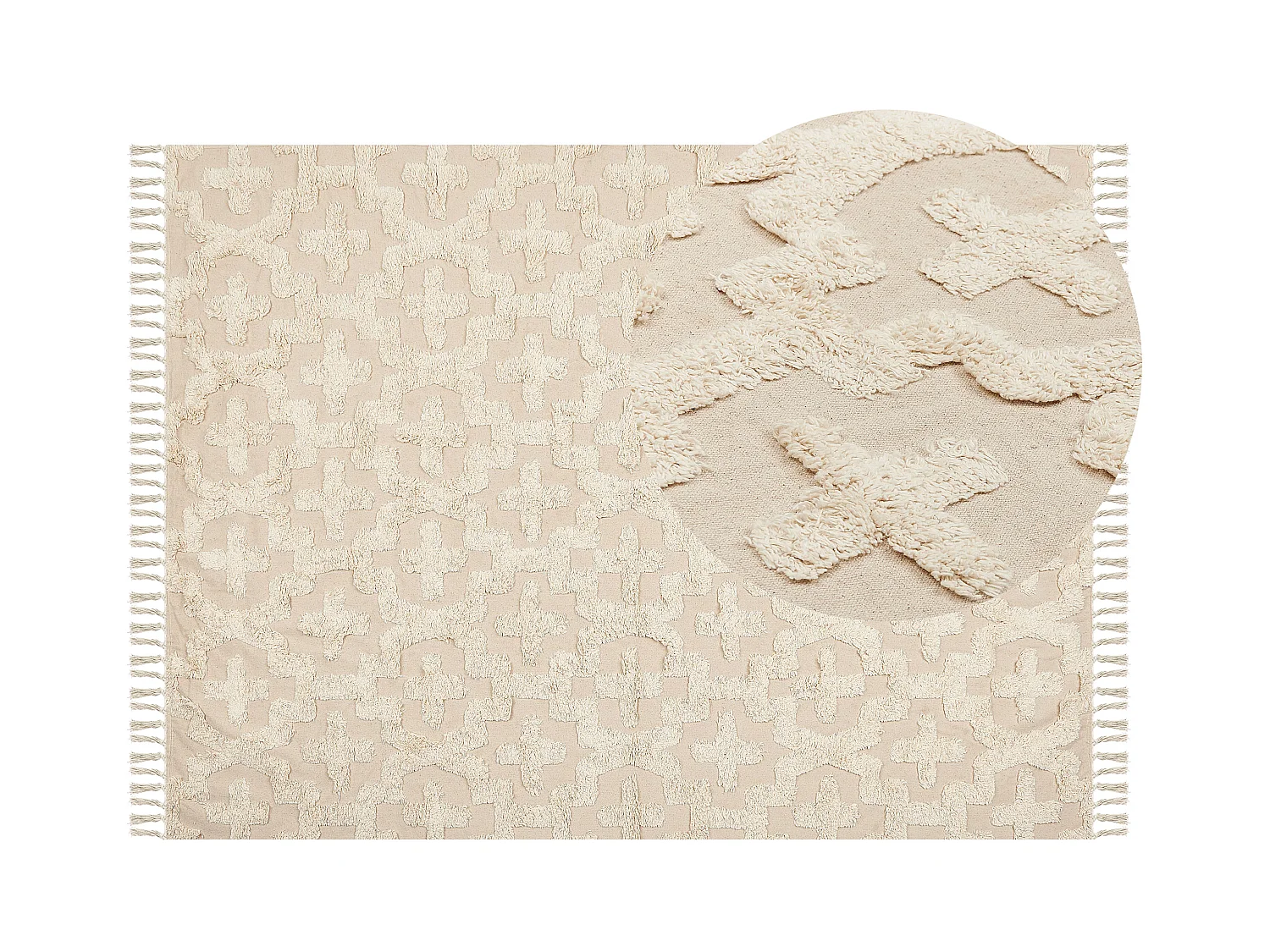 Vloerkleed katoen beige 160 x 230 cm ITANGAR