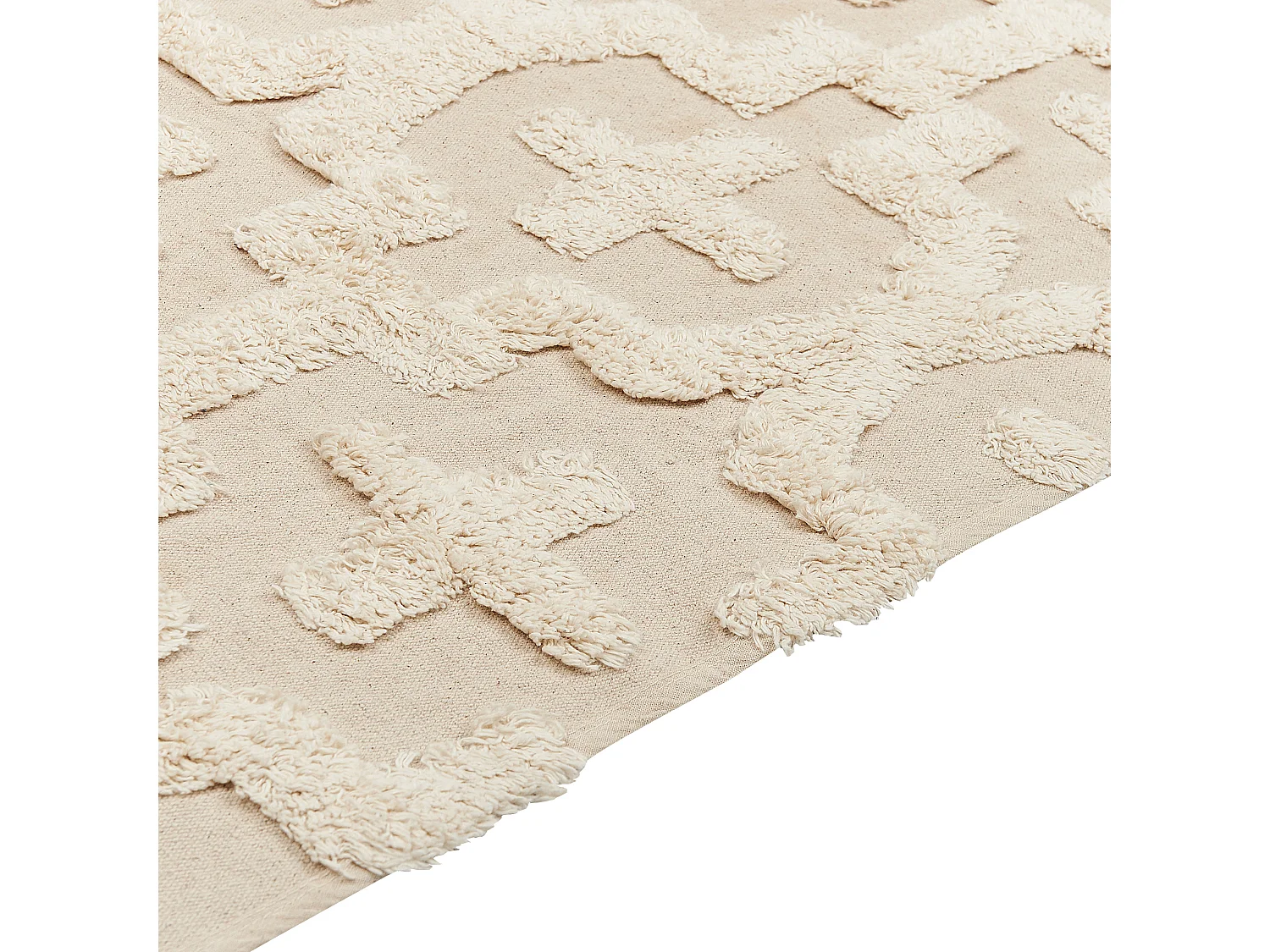 Teppich Baumwolle beige mit geometrischem Muster rechteckig 160x230 cm Itanagar