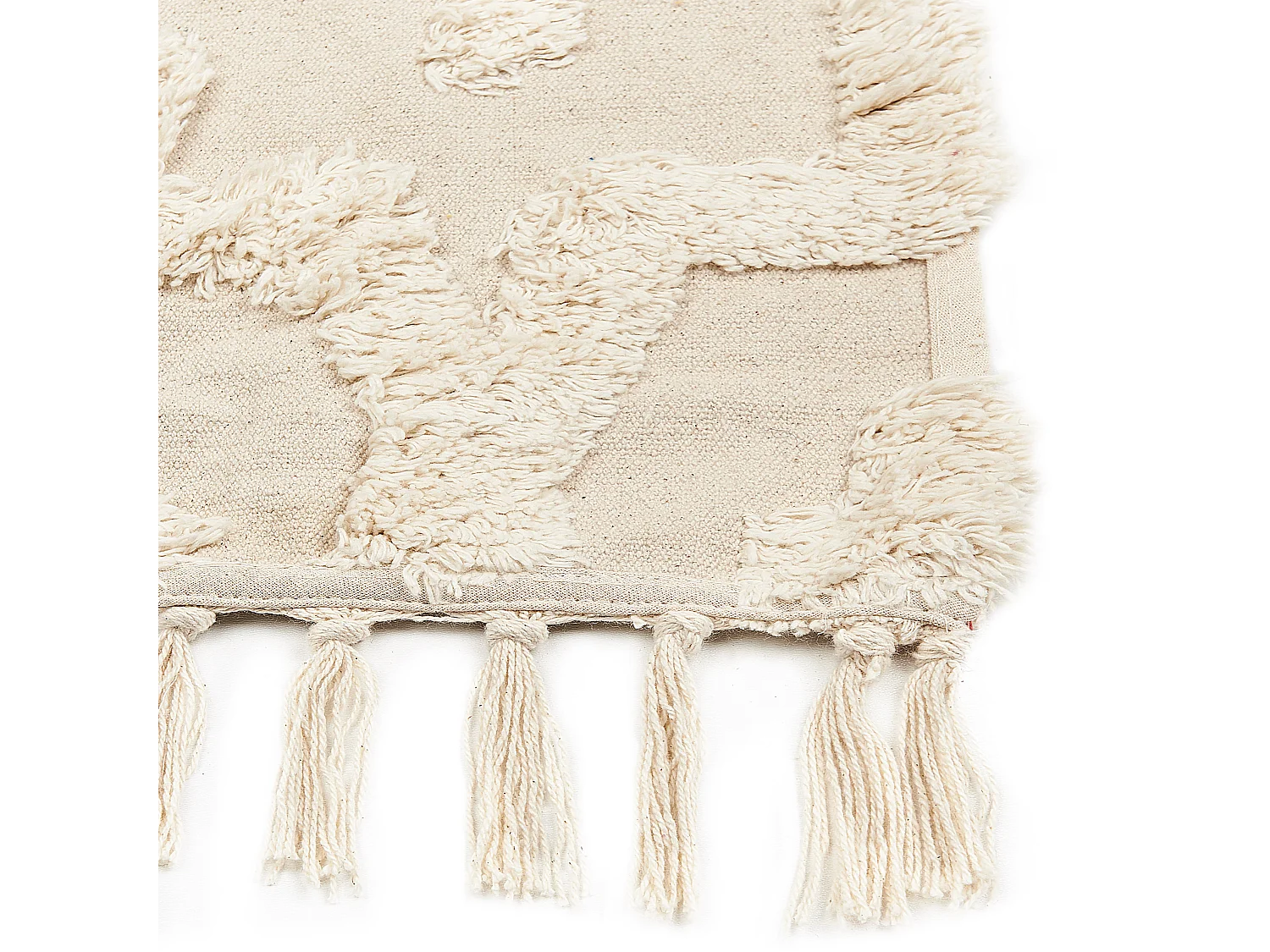 Teppich Baumwolle beige mit geometrischem Muster rechteckig 160x230 cm Itanagar