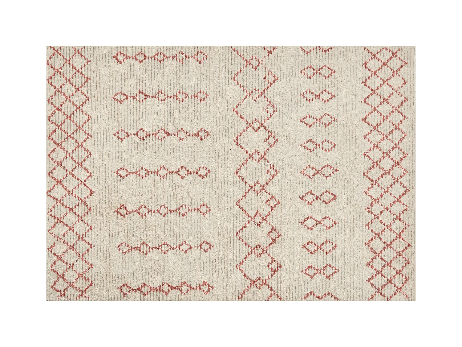 Alfombra de algodón beige/rosa 140 x 200 cm BUXAR