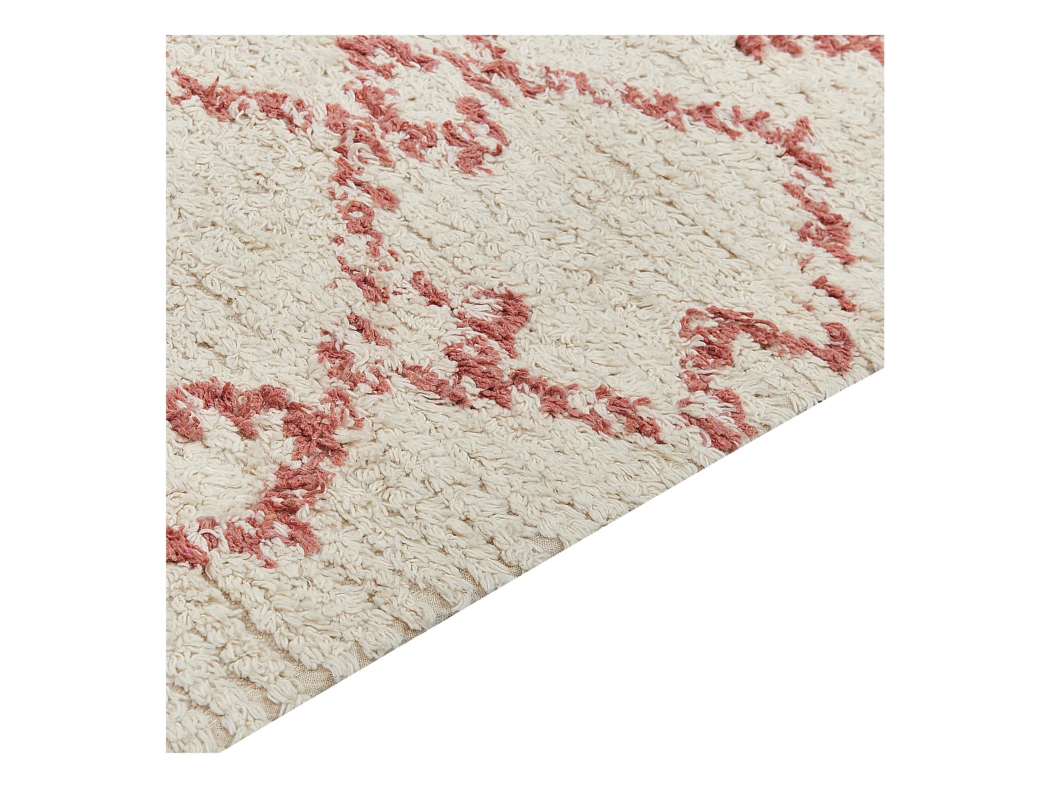 Alfombra de algodón beige/rosa 140 x 200 cm BUXAR