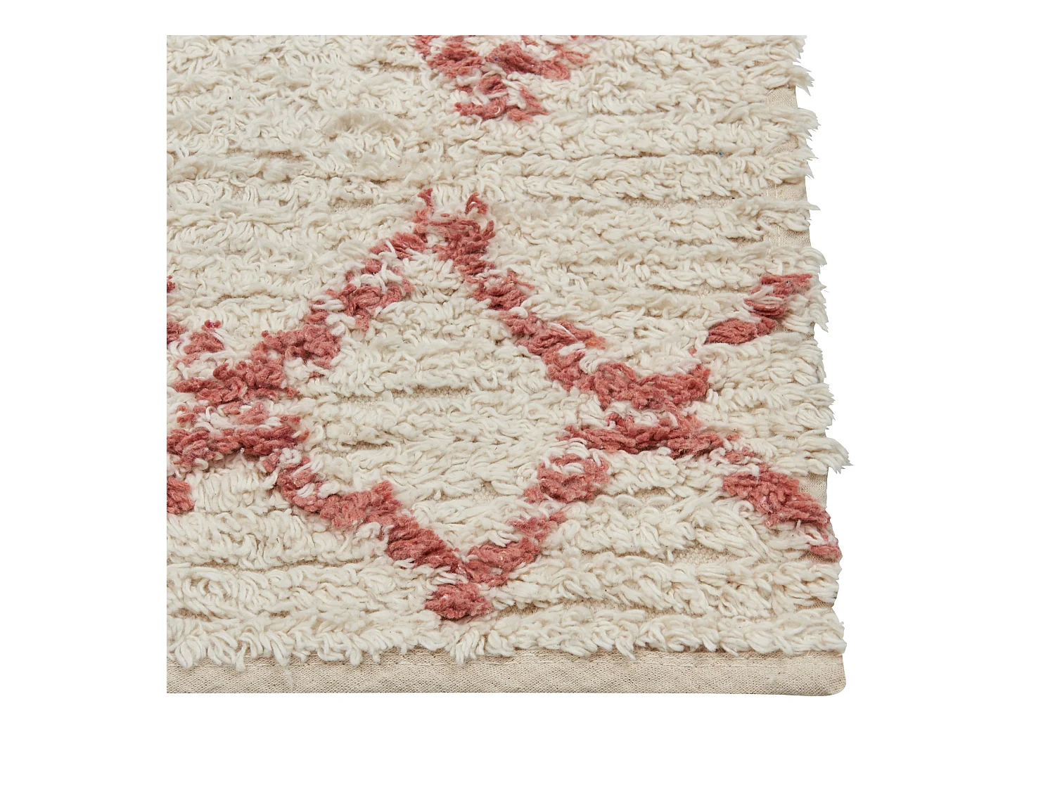 Alfombra de algodón beige/rosa 140 x 200 cm BUXAR