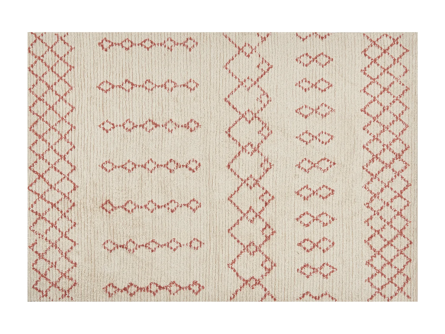 Vloerkleed katoen beige/roze 140 x 200 cm BUXAR