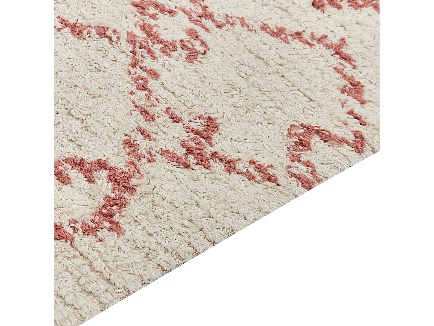 Vloerkleed katoen beige/roze 140 x 200 cm BUXAR