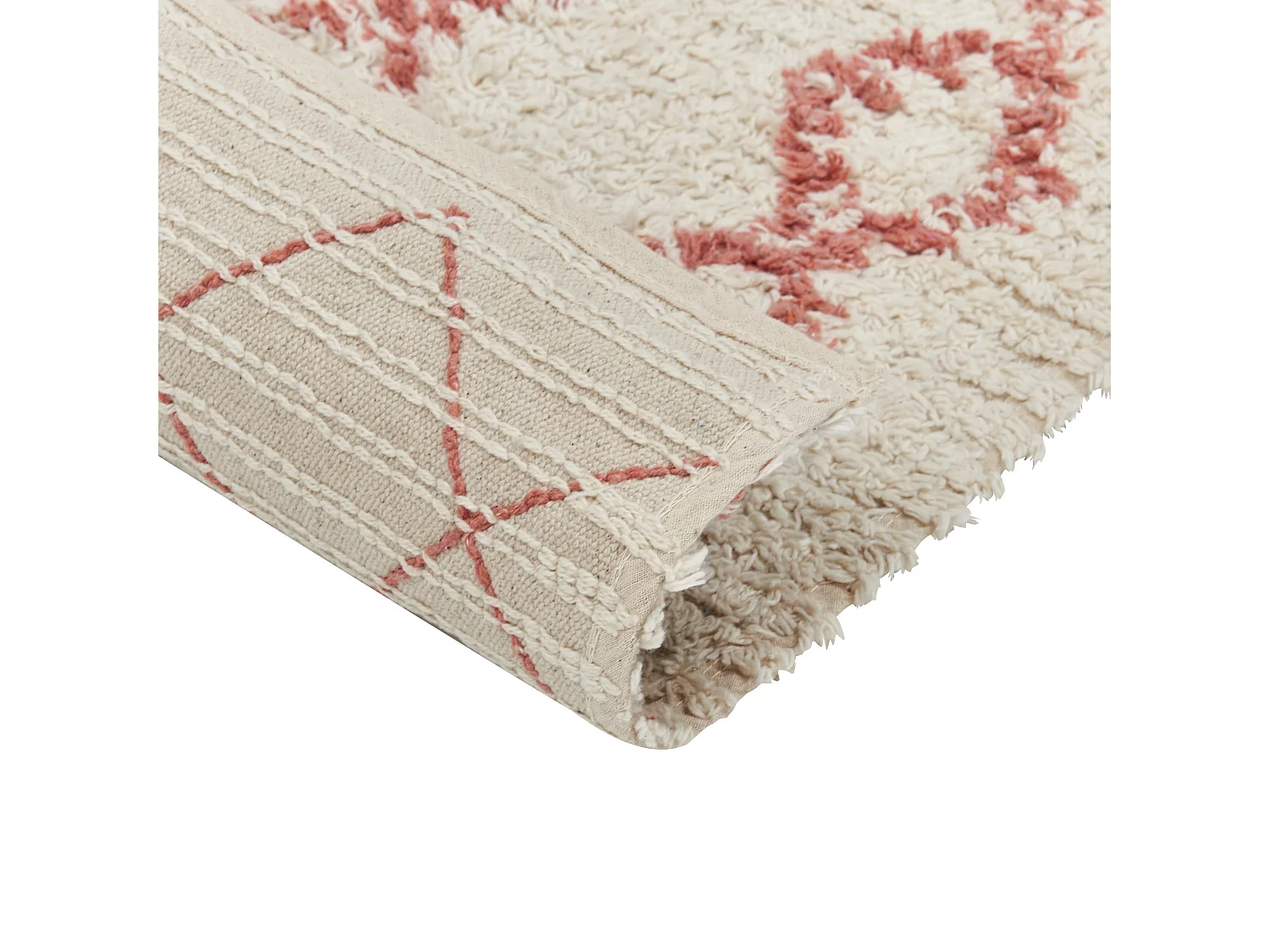 Vloerkleed katoen beige/roze 140 x 200 cm BUXAR