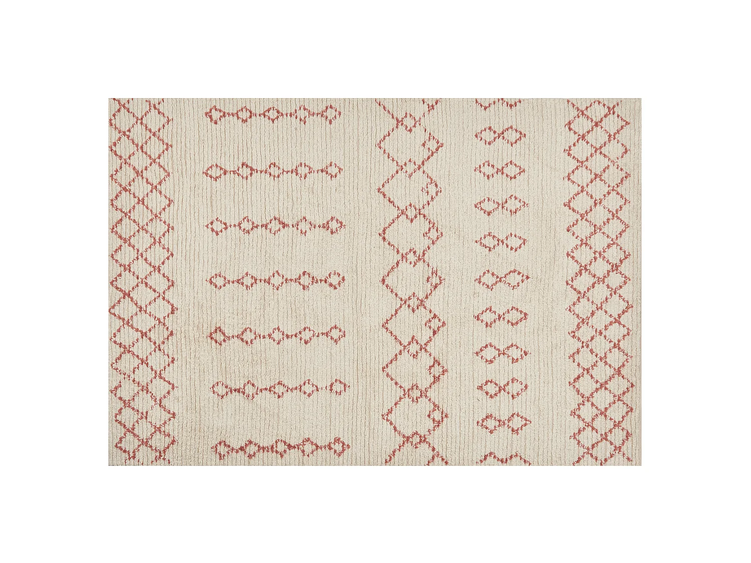 Tapis en coton 140 x 200 cm beige et rose BUXAR