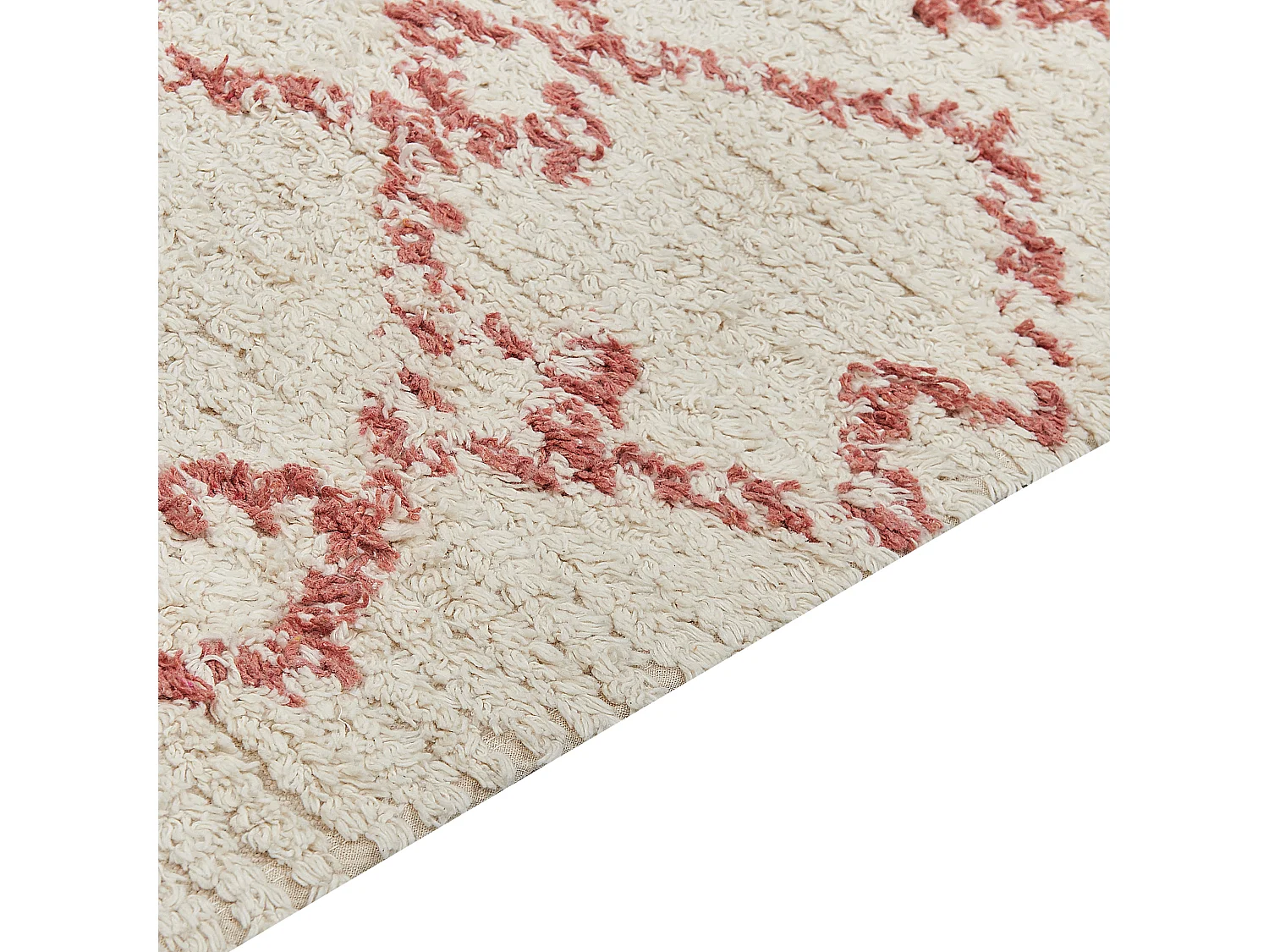 Tapis en coton 140 x 200 cm beige et rose BUXAR