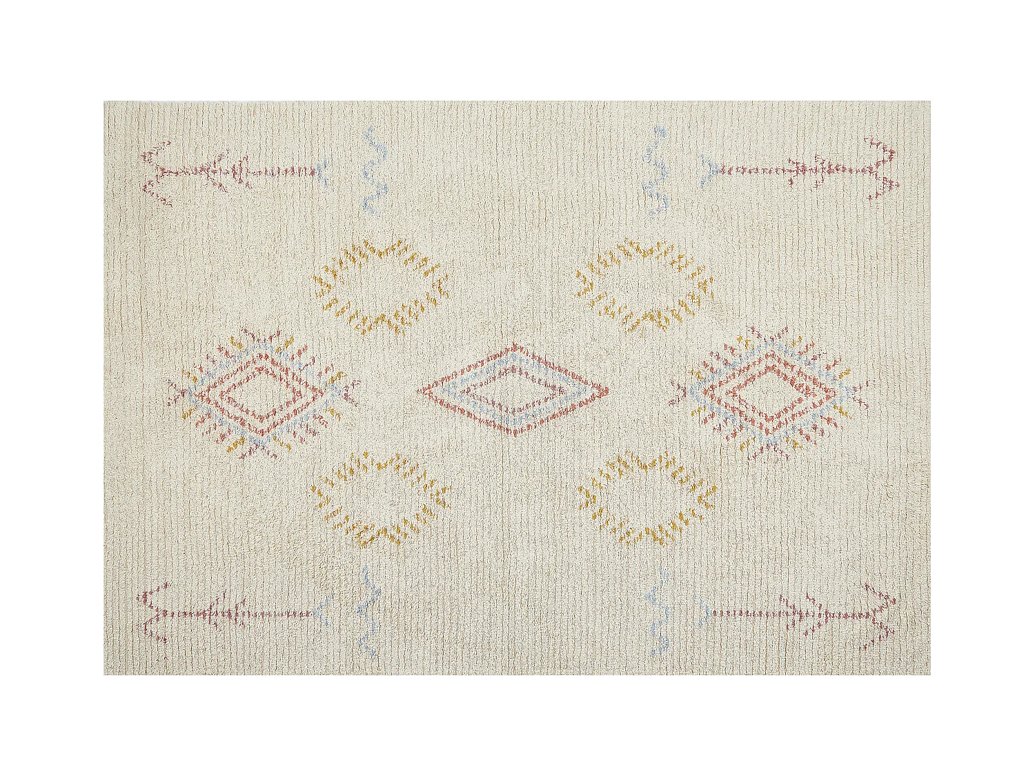 Teppich Baumwolle beige 160 x 230 cm geometrisches Muster Kurzflor BETTIAH
