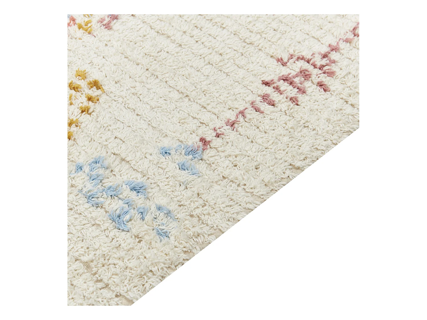 Teppich Baumwolle beige 160 x 230 cm geometrisches Muster Kurzflor BETTIAH