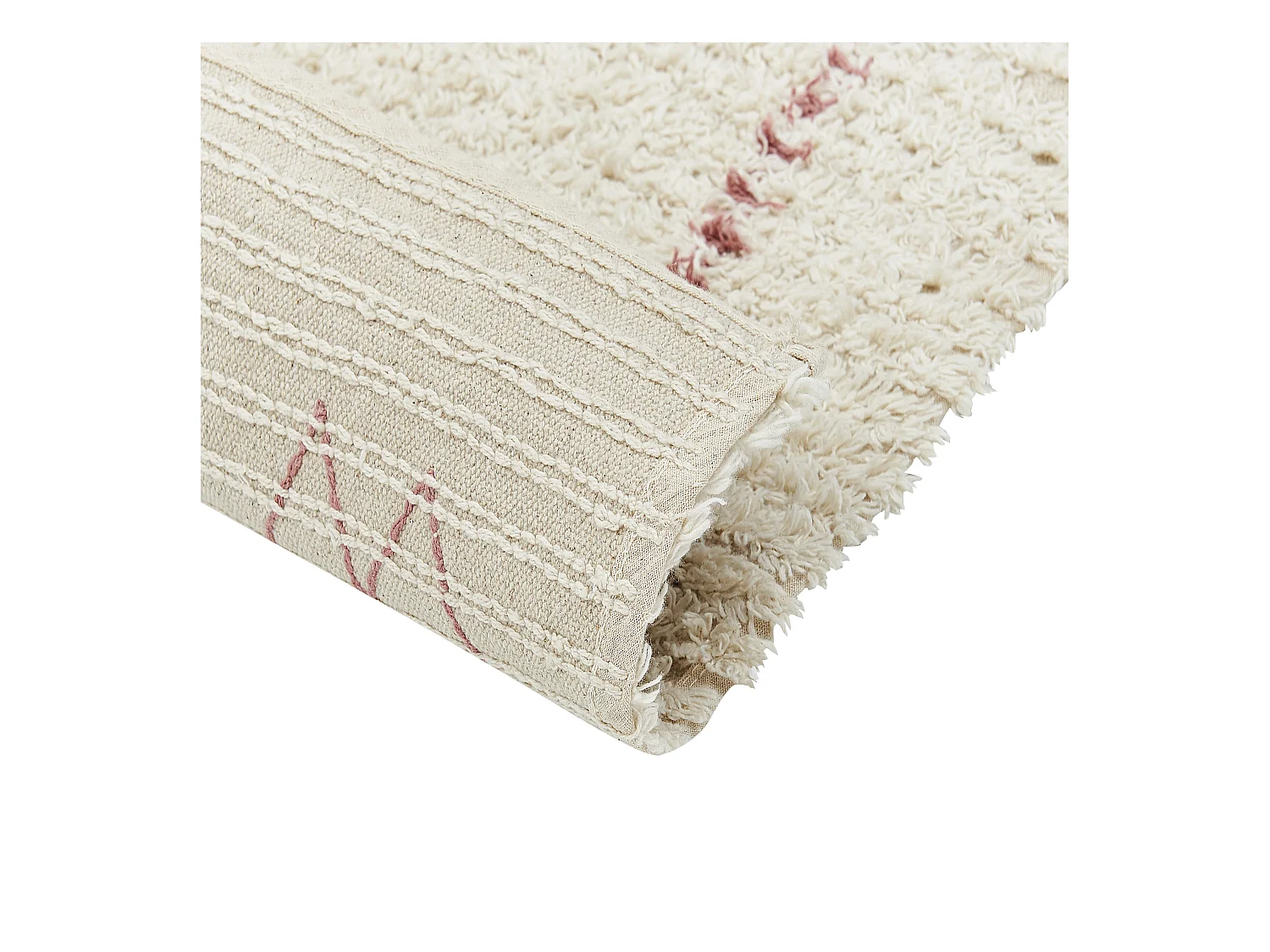 Teppich Baumwolle beige 160 x 230 cm geometrisches Muster Kurzflor BETTIAH