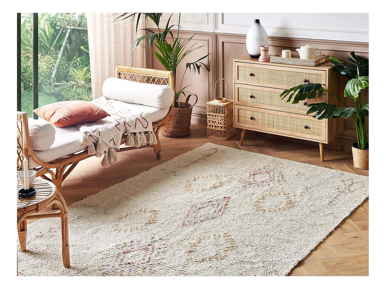 Tapis BETTIAH Beige 160 x 230 cm Coton