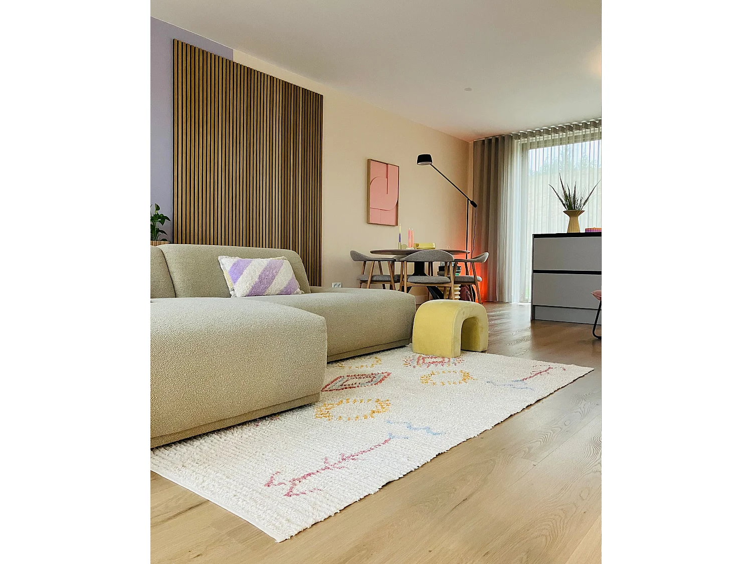 Tapis en coton 160 x 230 cm beige BETTIAH