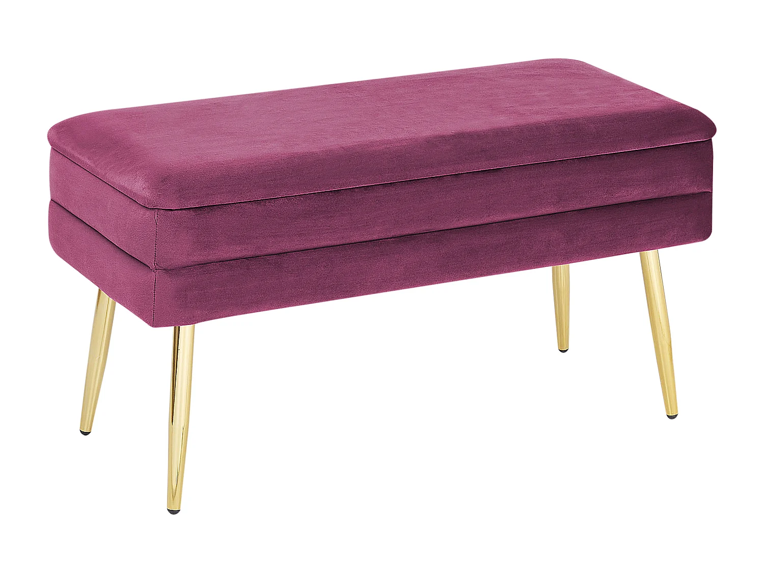 Banc de rangement DURHAM Velours Rouge Bordeaux
