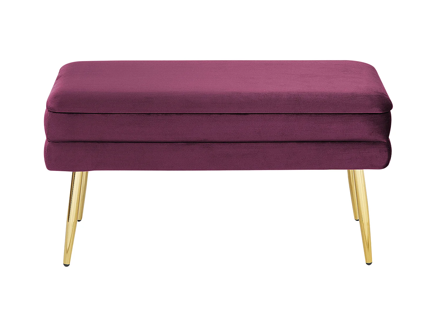 Banc de rangement DURHAM Velours Rouge Bordeaux