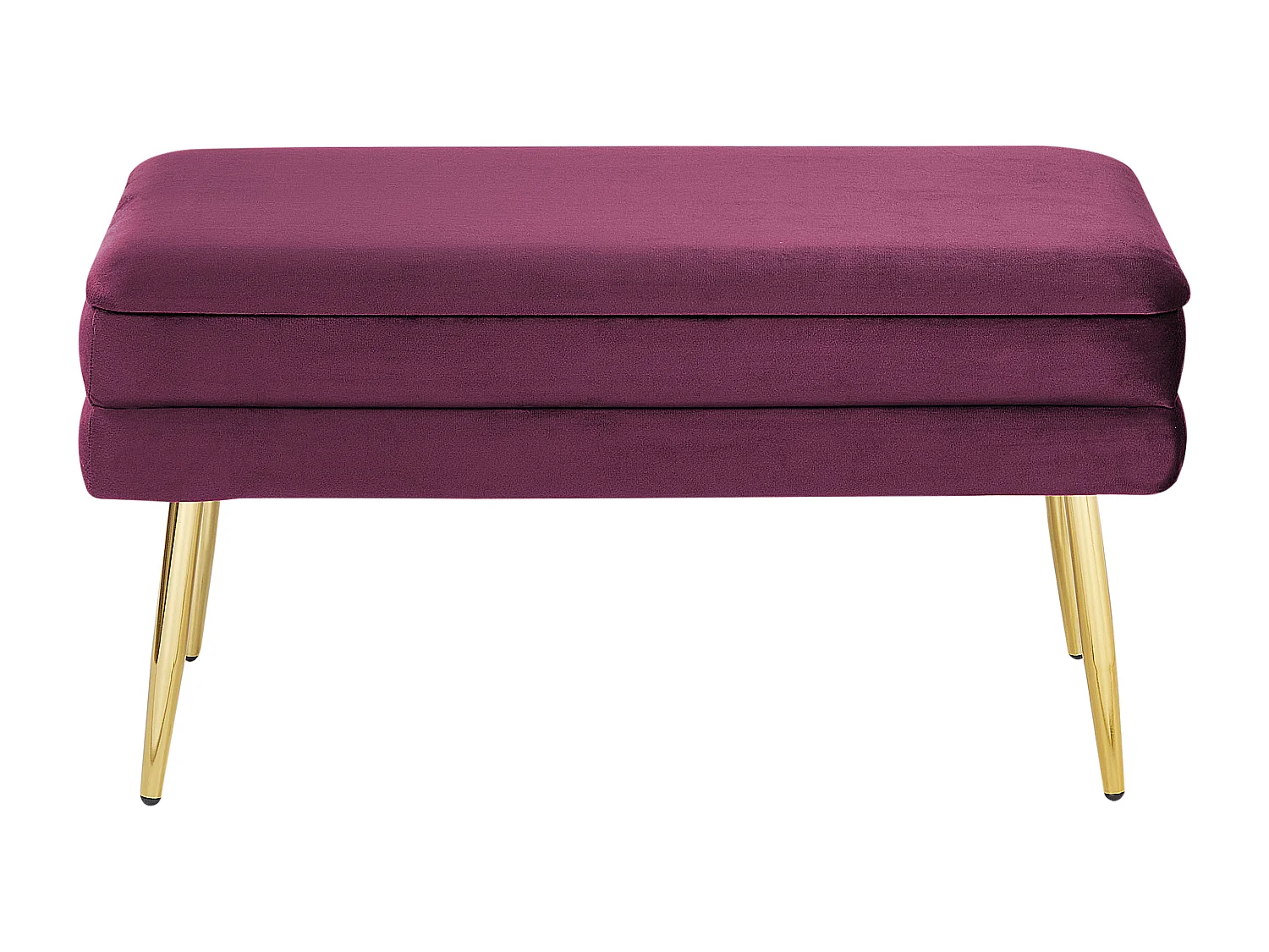 Banc de rangement DURHAM Velours Rouge Bordeaux