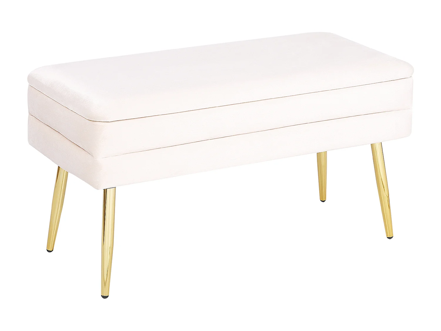 Banc de rangement DURHAM Velours Blanc cassé