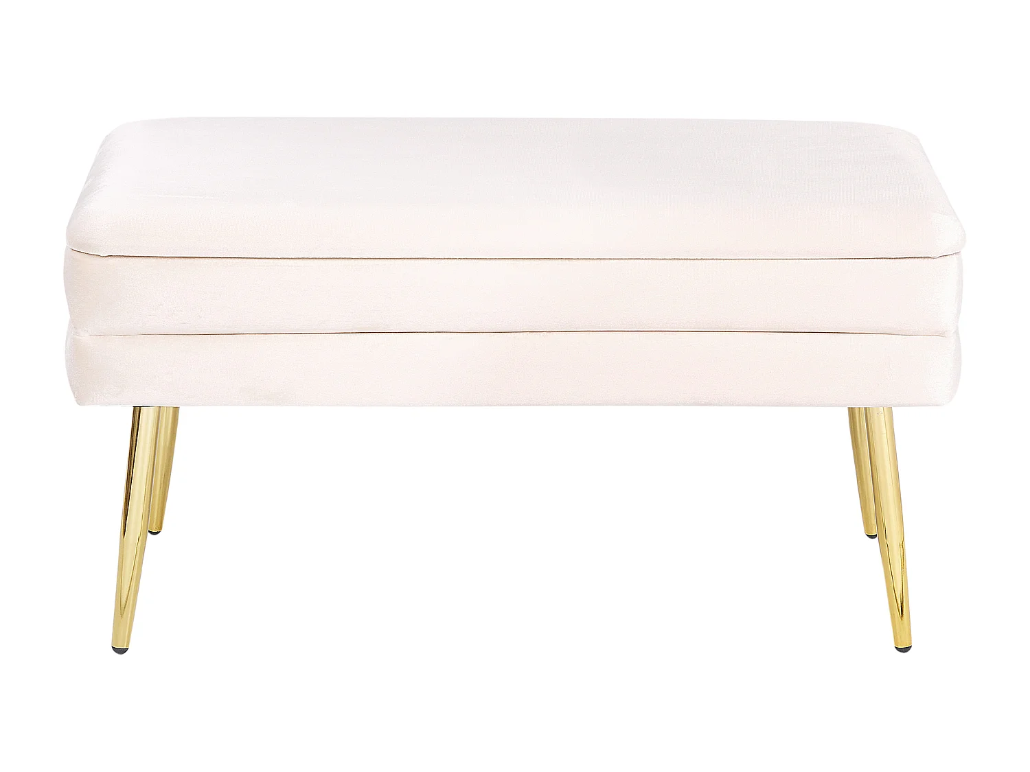 Banc de rangement DURHAM Velours Blanc cassé
