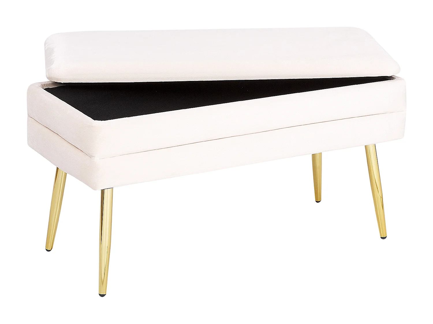 Banc de rangement DURHAM Velours Blanc cassé