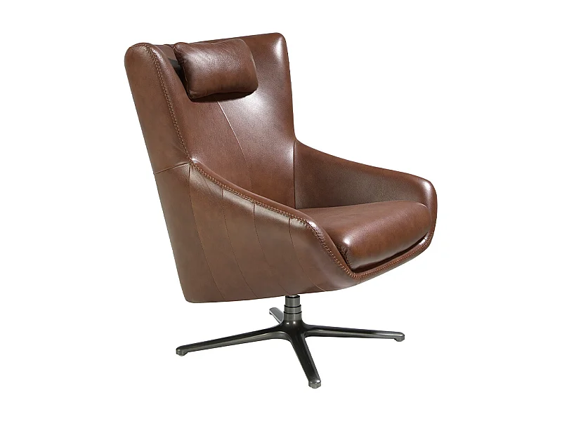 Fauteuil pivotant en cuir brun 5089 ANGEL CERDA