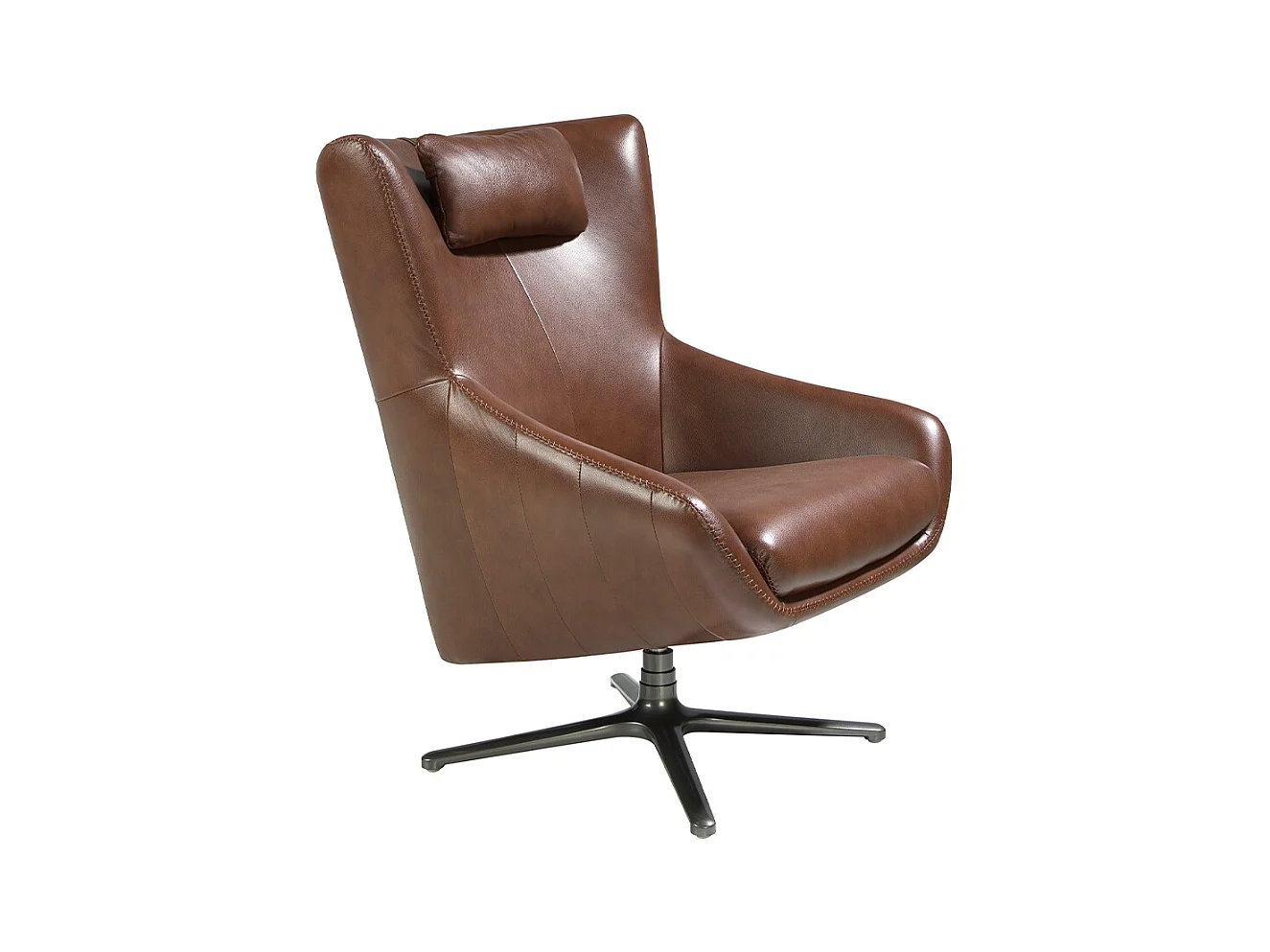 Fauteuil pivotant en cuir brun 5089 ANGEL CERDA