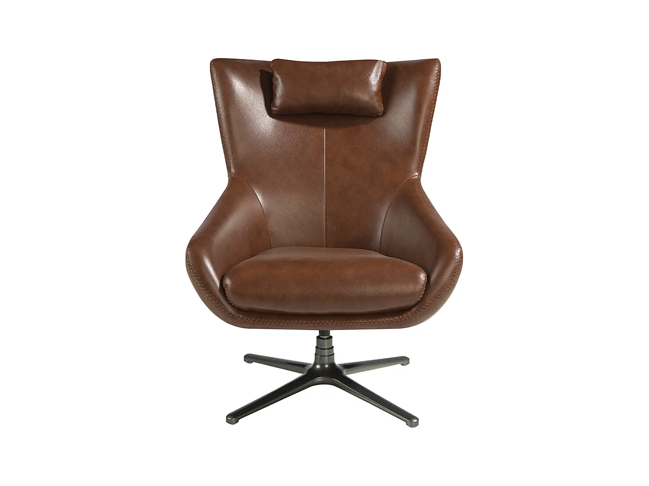 Fauteuil pivotant en cuir brun 5089 ANGEL CERDA