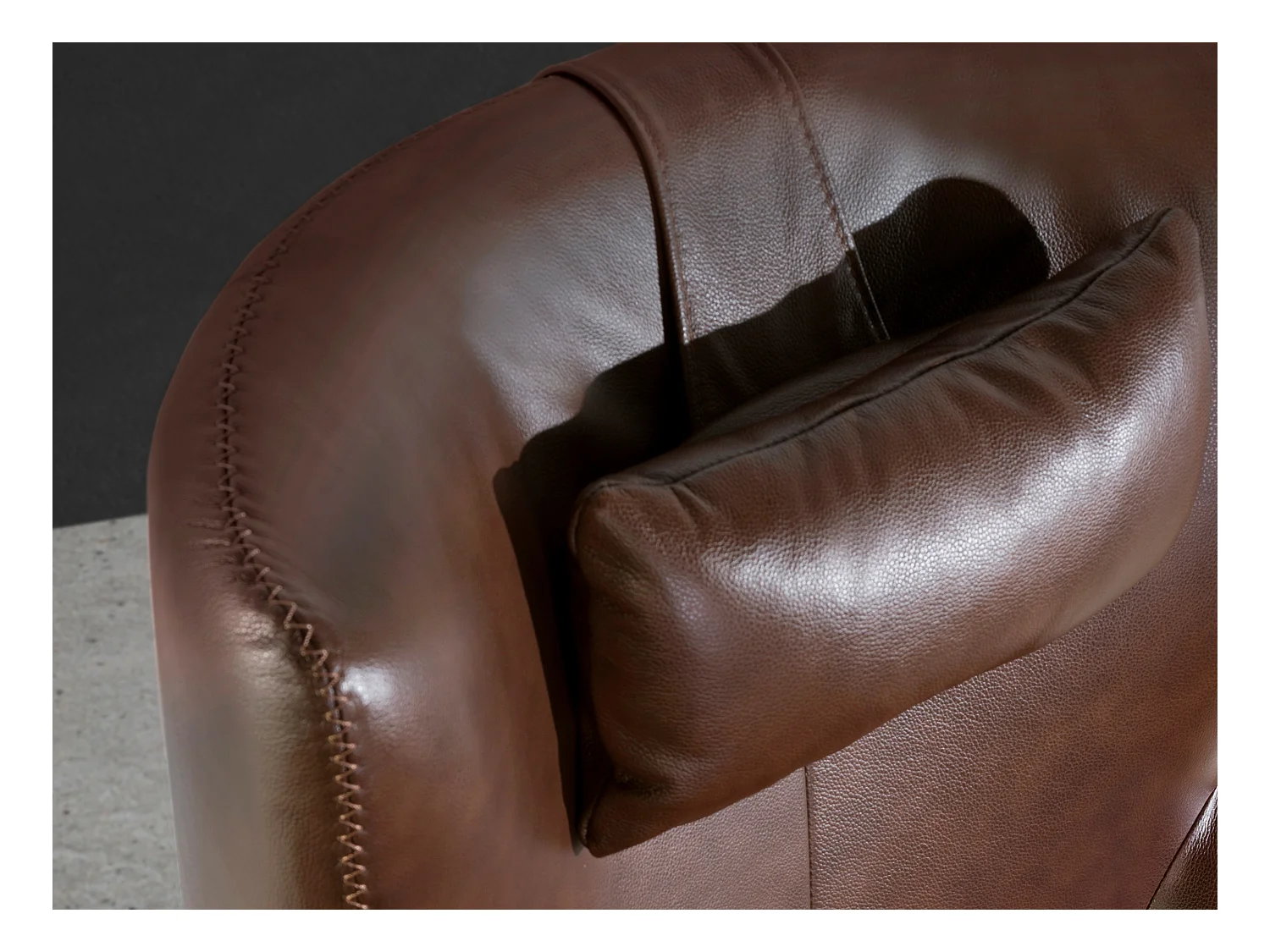 Fauteuil pivotant en cuir brun 5089 ANGEL CERDA