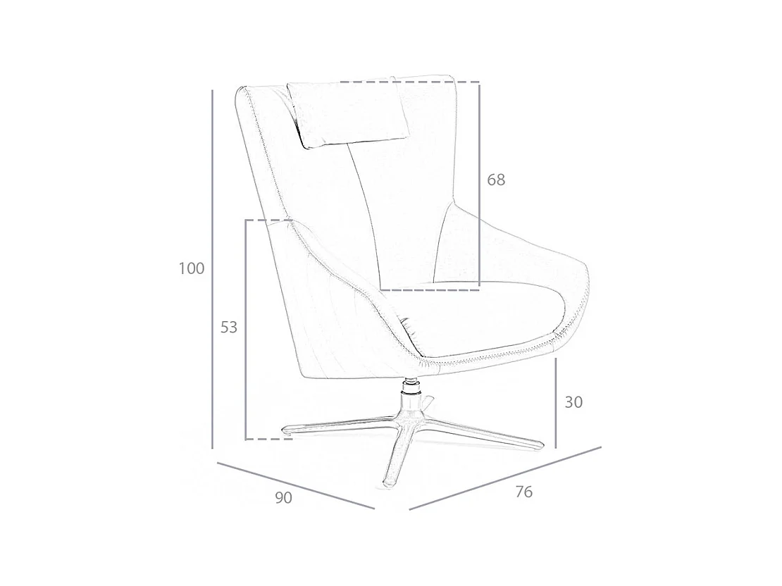 Fauteuil pivotant en cuir brun 5089 ANGEL CERDA
