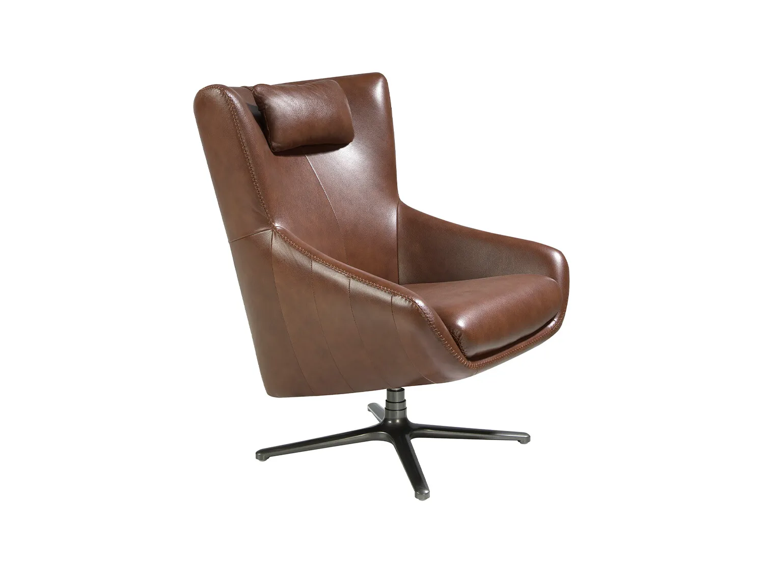 Fauteuil pivotant en cuir brun 5089 ANGEL CERDA