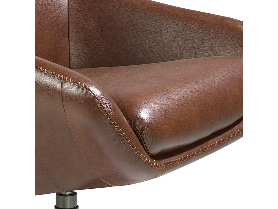 Fauteuil pivotant en cuir brun cognac 5089 ANGEL CERDA