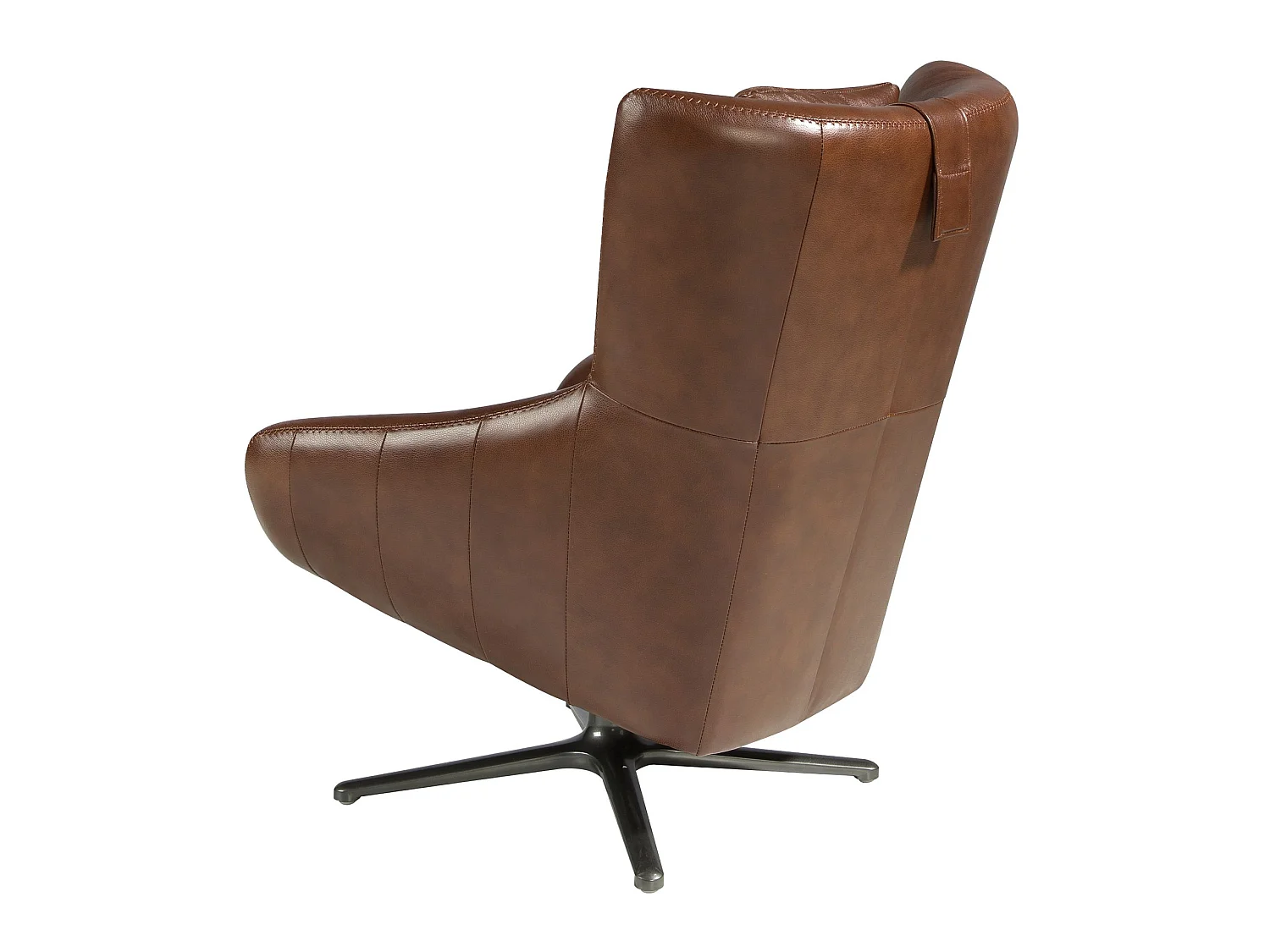 Fauteuil pivotant en cuir brun cognac 5089 ANGEL CERDA