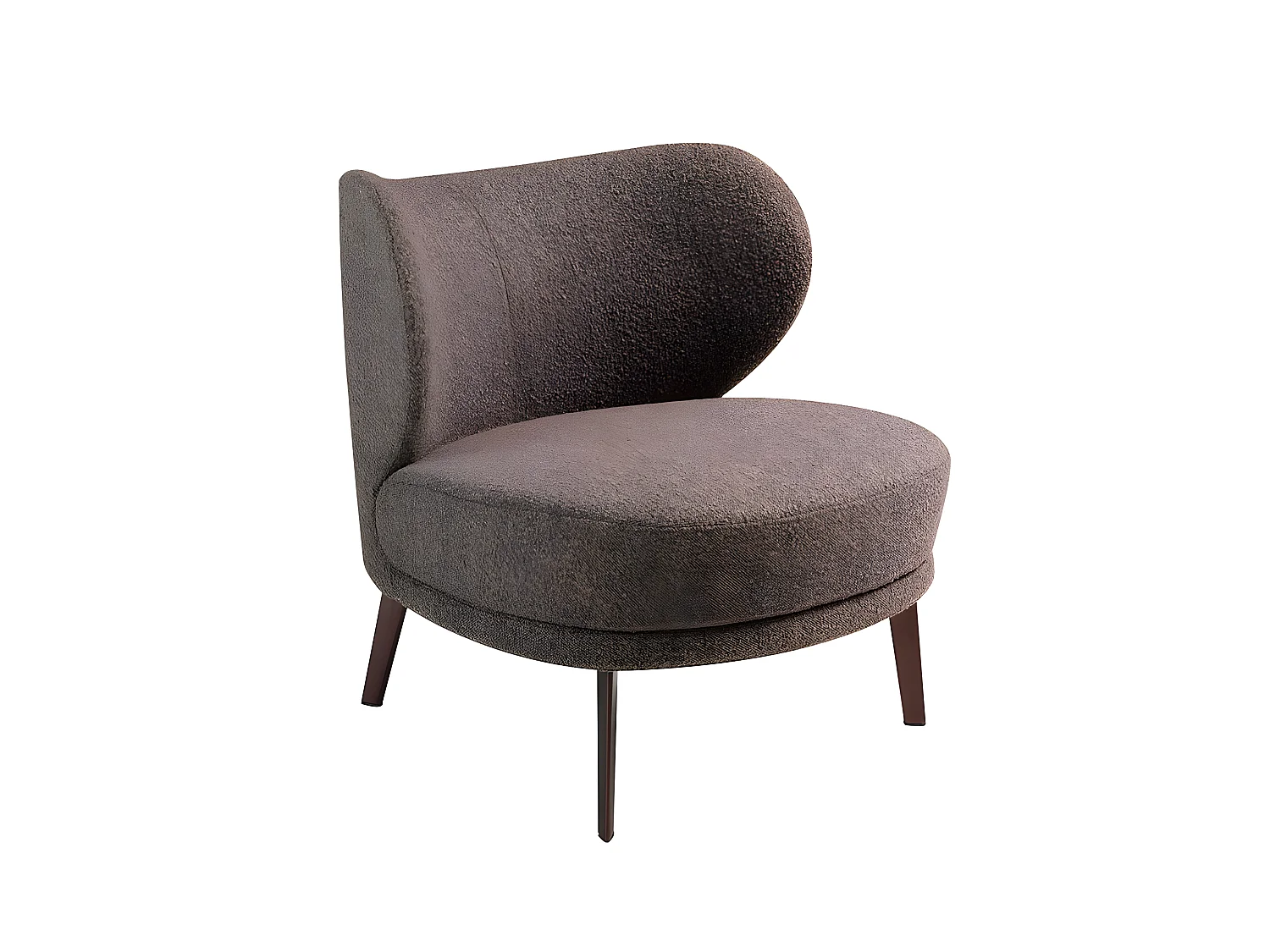 Fotel obrotowy z brązowej tkaniny