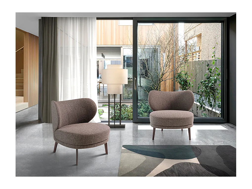 Fauteuil met bruine stoffen bekleding 5079 ANGEL CERDA