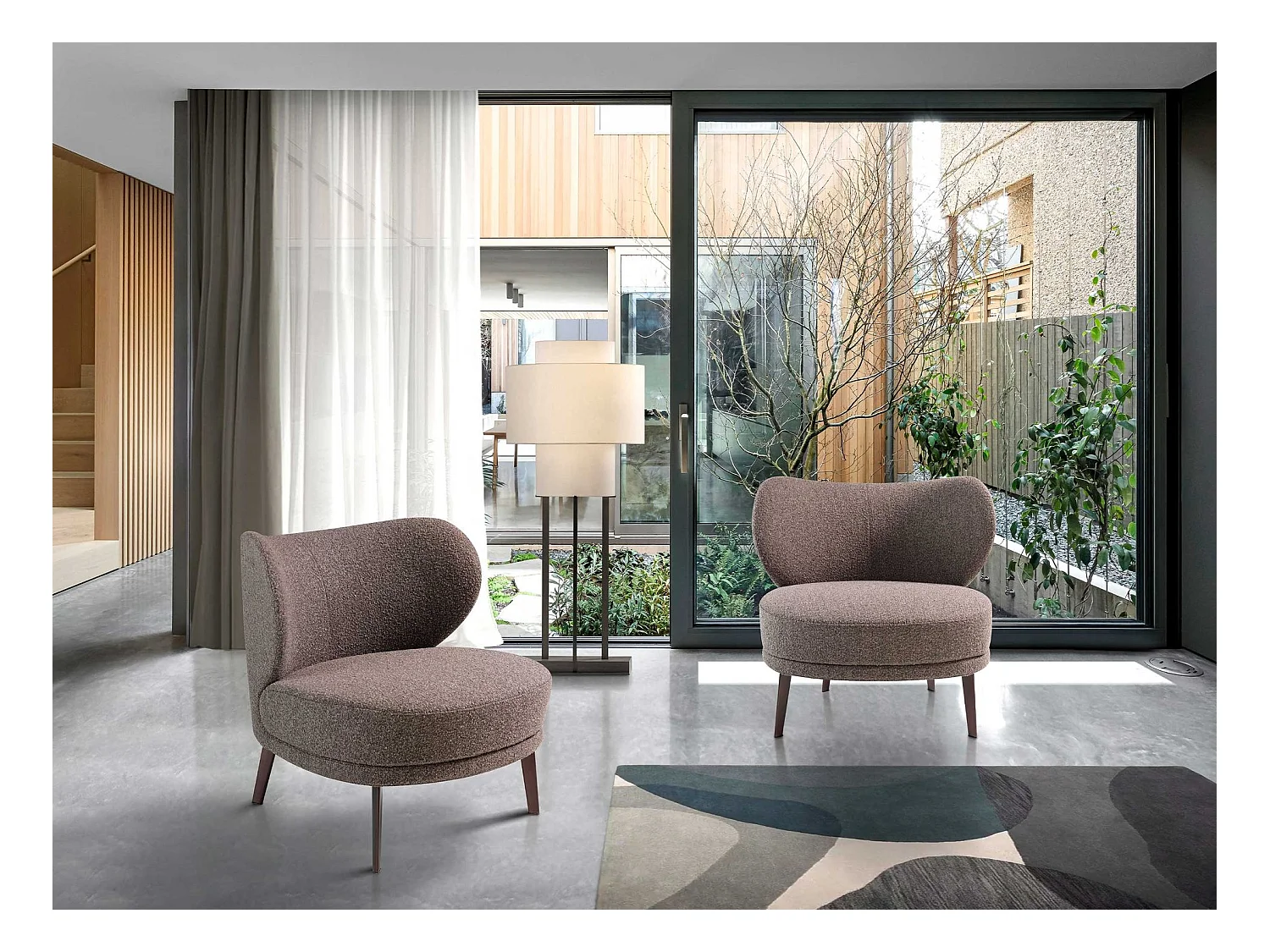 Fauteuil met bruine stoffen bekleding 5079 ANGEL CERDA