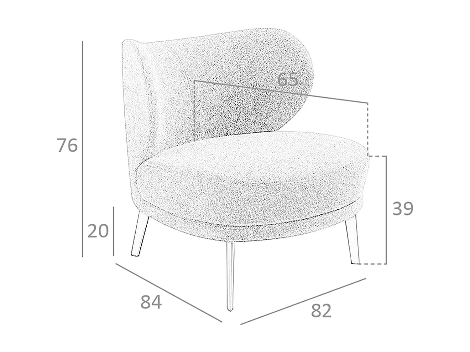 Fauteuil en tissu marron 5079 ANGEL CERDA