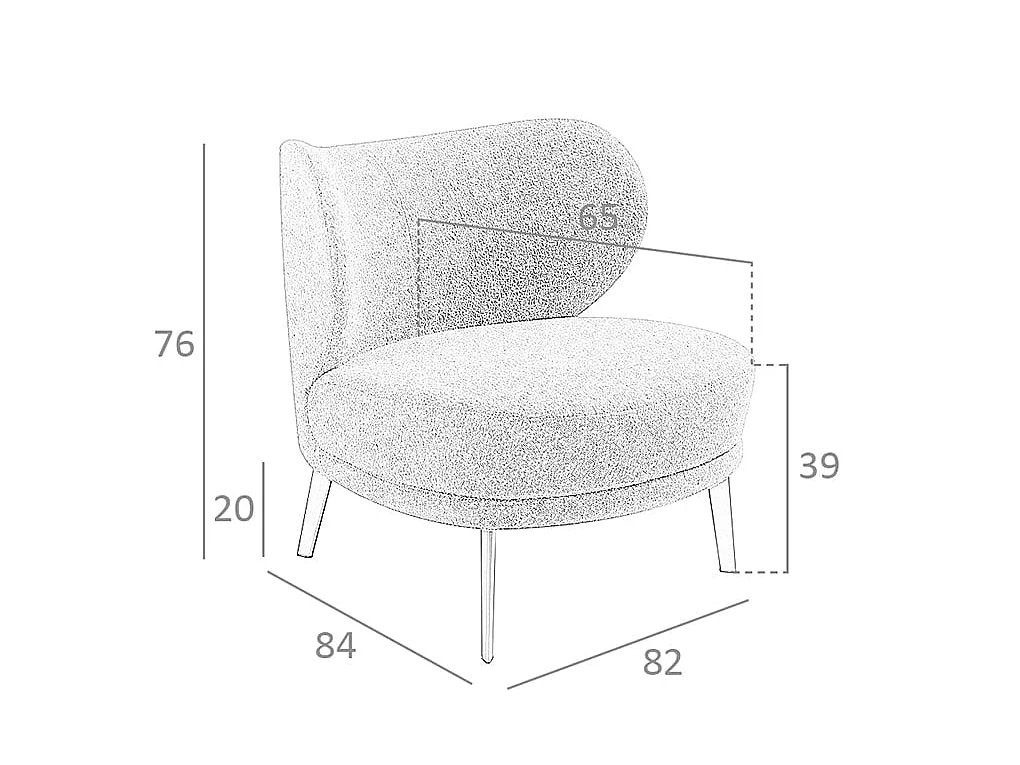 Sessel aus braunem Stoff 5079 ANGEL CERDA