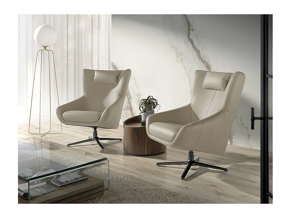 Leren draaifauteuil met afneembaar kussen 5090 ANGEL CERDA