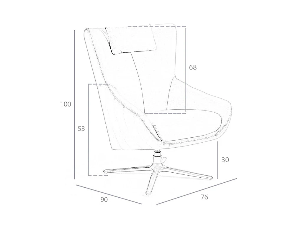 Leren draaifauteuil met afneembaar kussen 5090 ANGEL CERDA