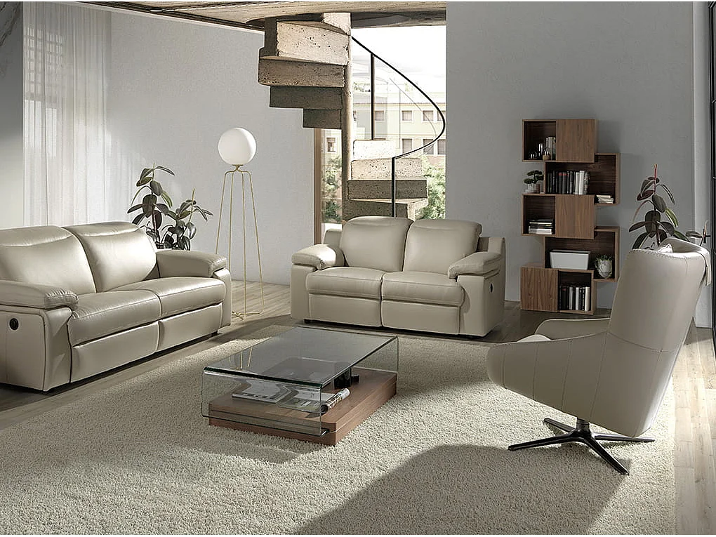 Leren draaifauteuil met afneembaar kussen 5090 ANGEL CERDA