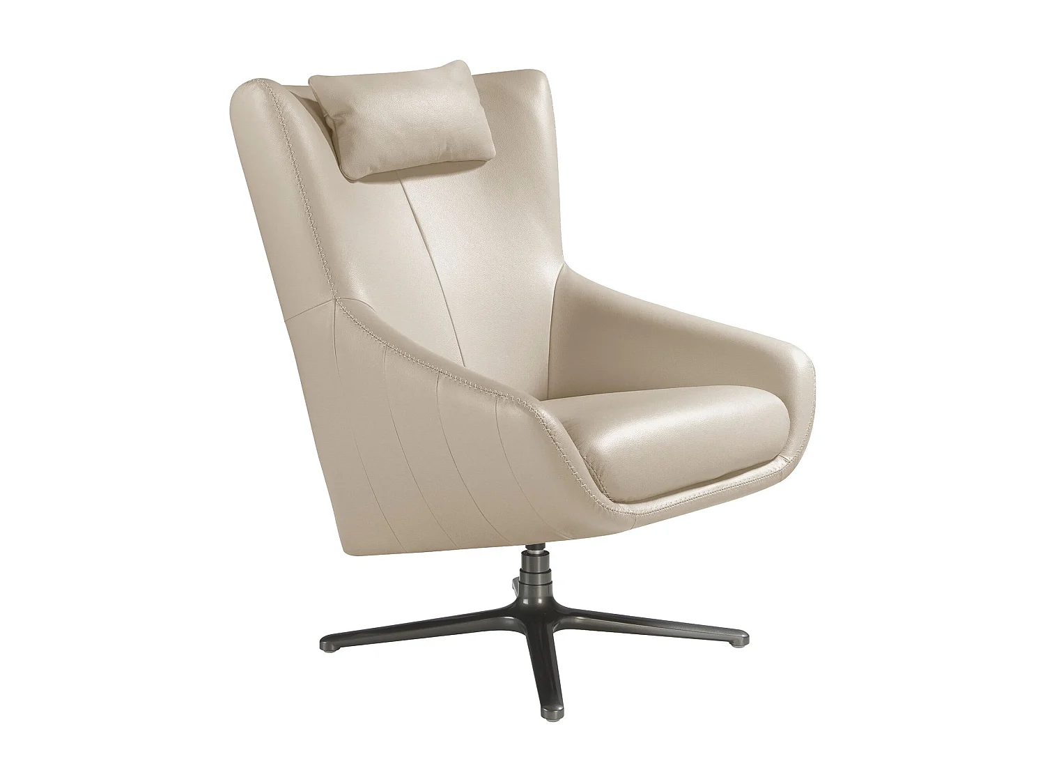 Fauteuil pivotant en cuir gris taupe 5090 ANGEL CERDA