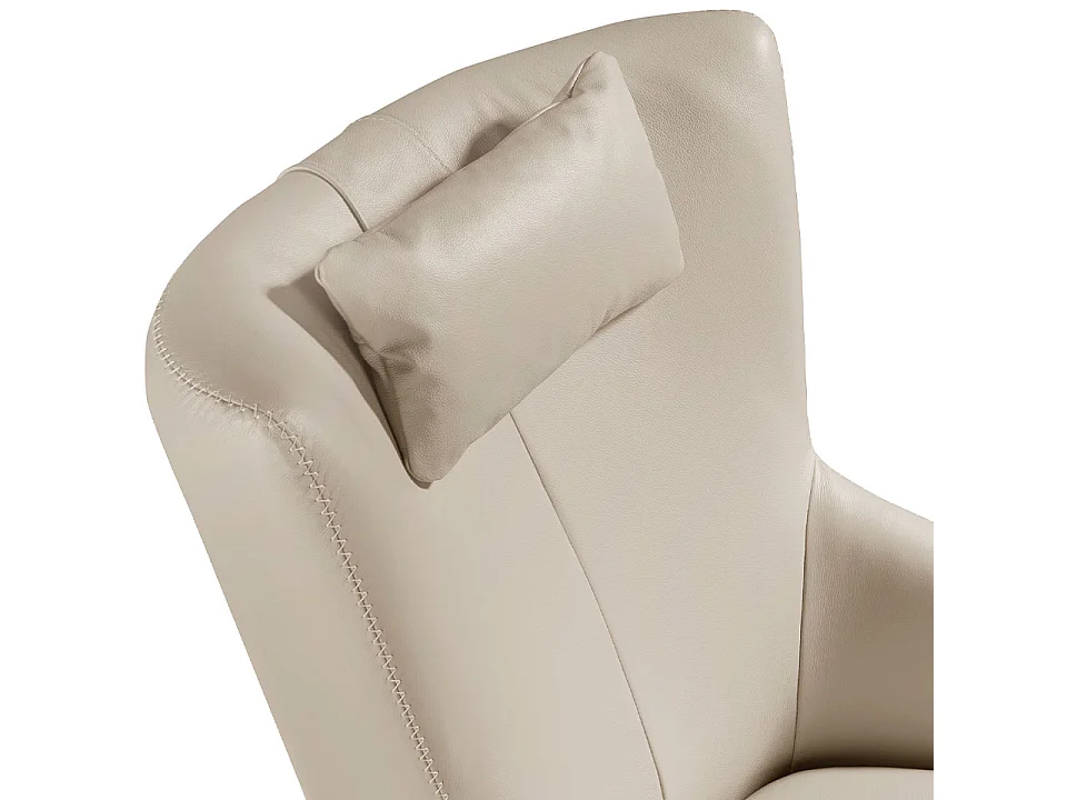 Grey taupe leather swivel armchair 5090 ANGEL CERDA