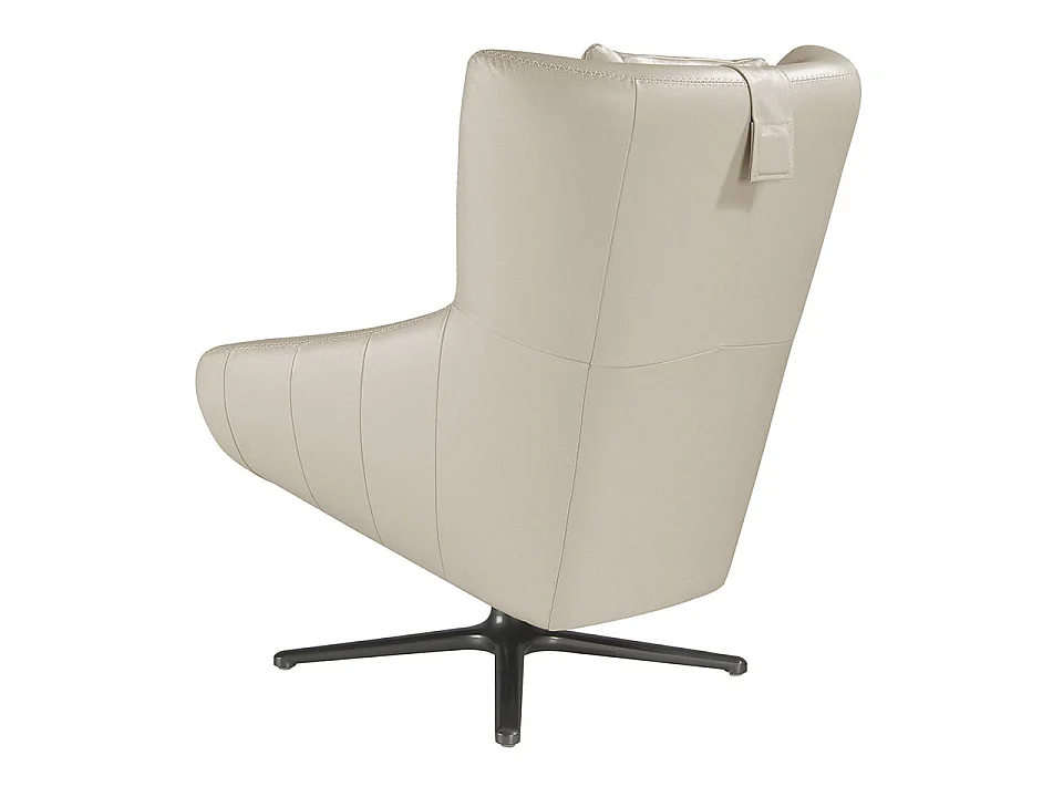 Fauteuil pivotant en cuir gris taupe 5090 ANGEL CERDA