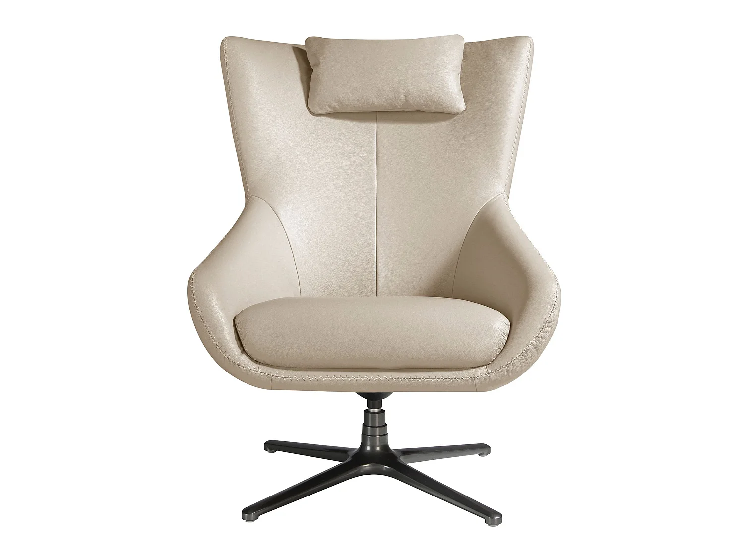 Fauteuil pivotant en cuir gris taupe 5090 ANGEL CERDA