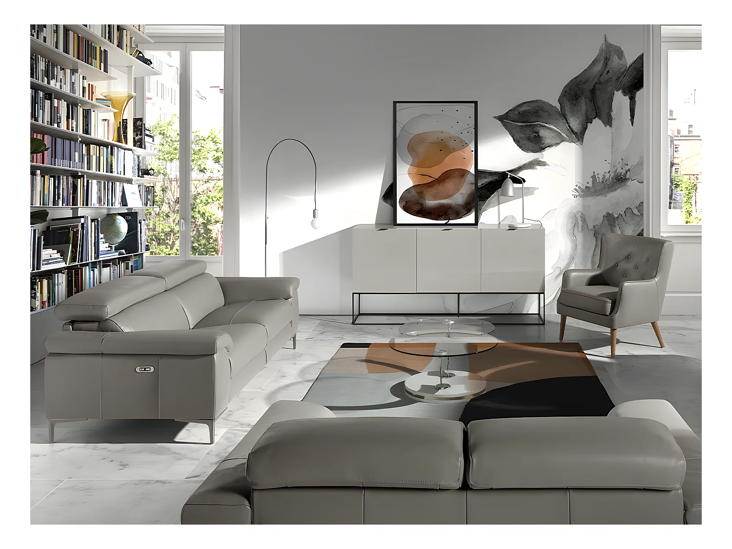 Fauteuil rembourré en cuir 5085 ANGEL CERDA