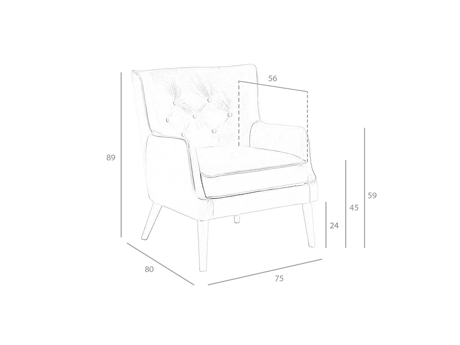 Chester Sessel dunkelgrau Leder 5085 ANGEL CERDA