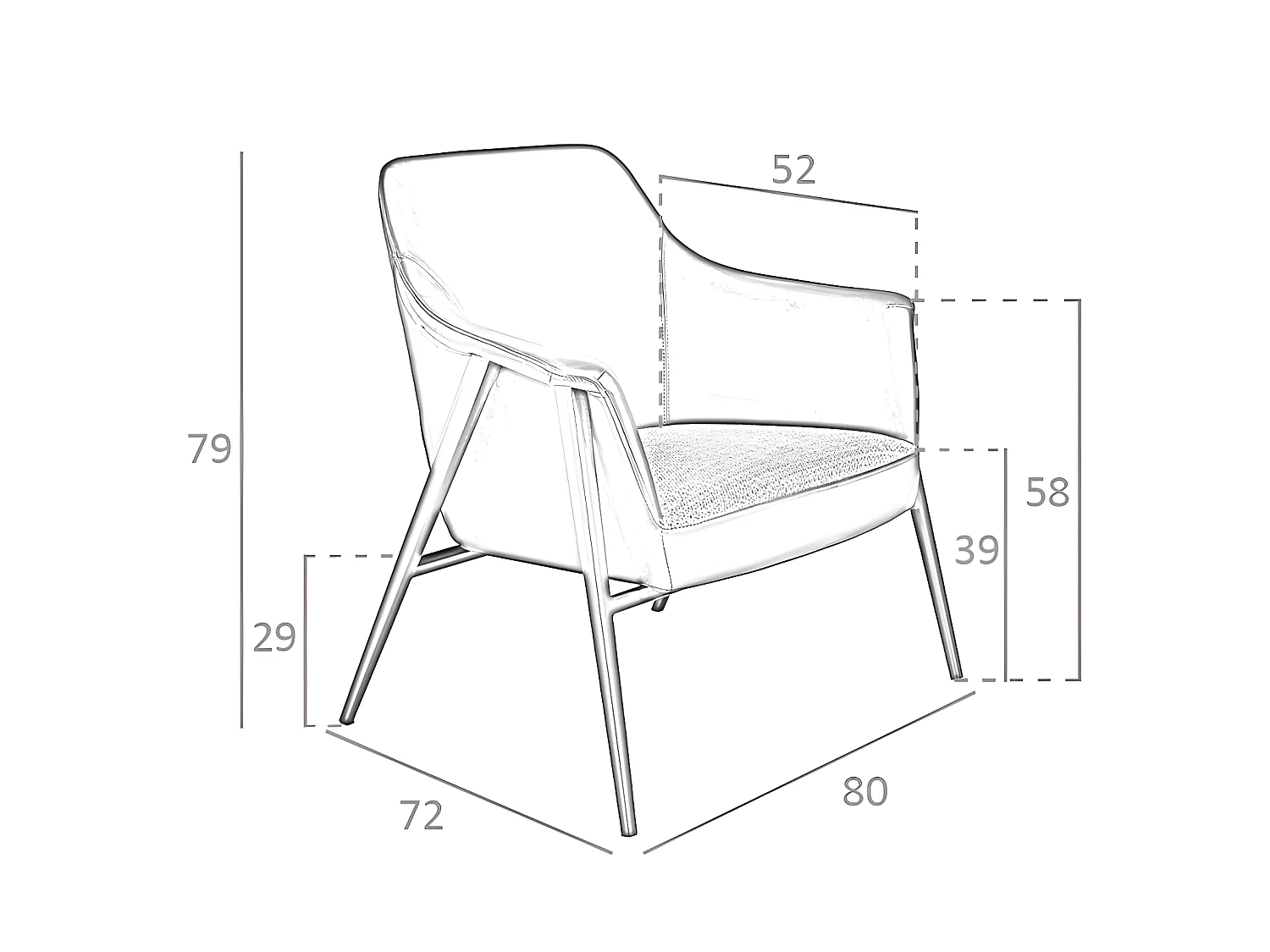 Sessel aus schwarzem Stoff und Öko-Leder  5080 ANGEL CERDA