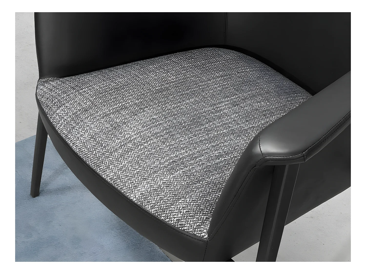 Sessel aus schwarzem Stoff und Öko-Leder  5080 ANGEL CERDA