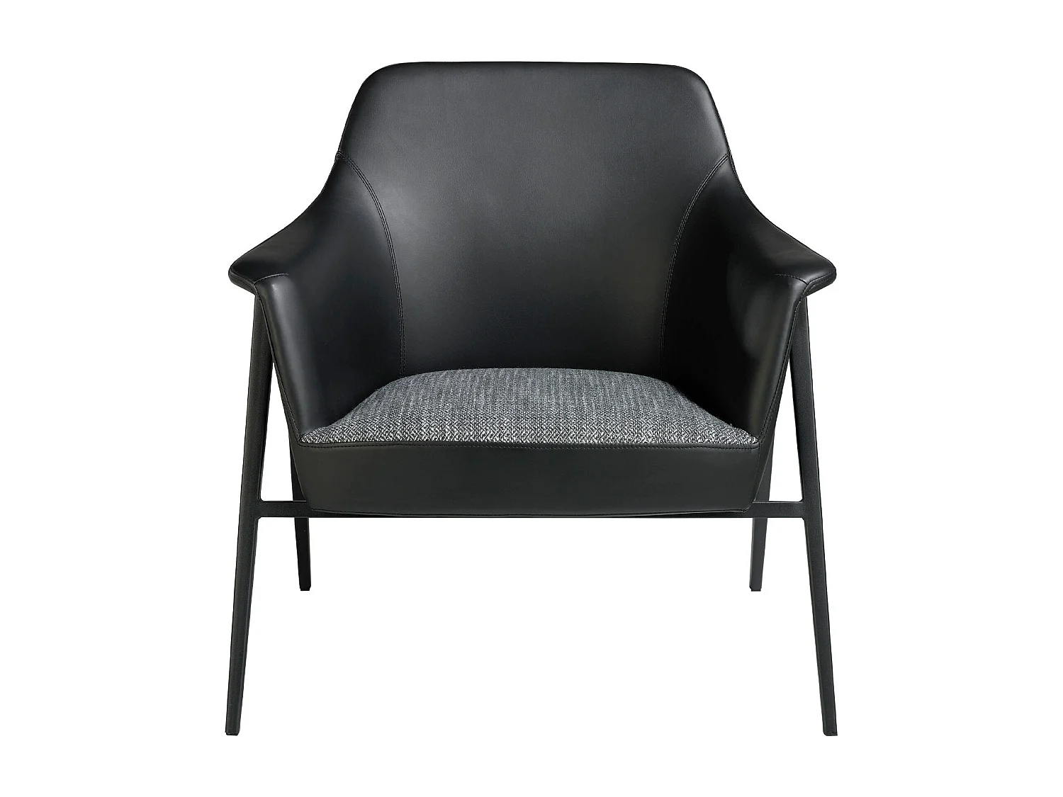 Fauteuil pivotant en tissu gris et similicuir noir 5080 ANGEL CERDA