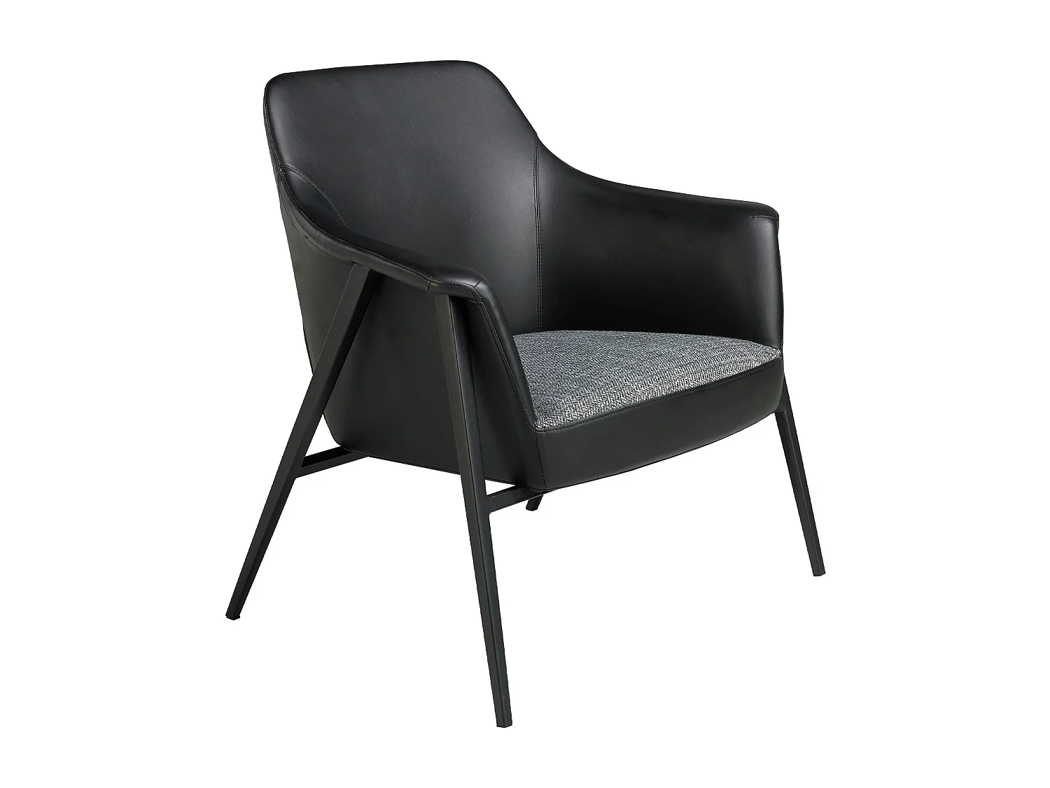 Fauteuil pivotant en tissu gris et similicuir noir 5080 ANGEL CERDA