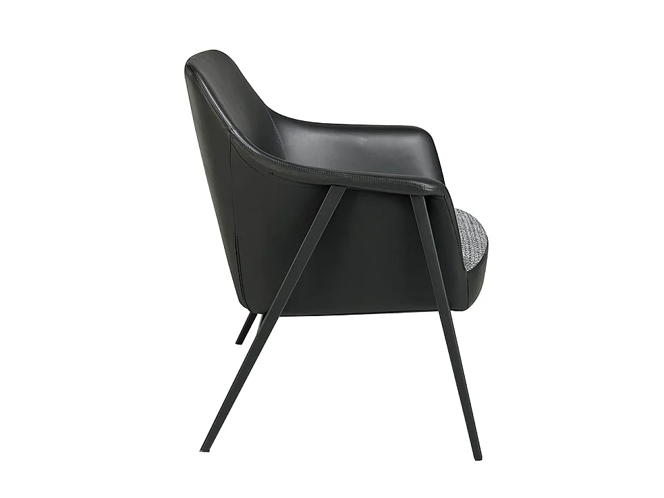 Fauteuil pivotant en tissu gris et similicuir noir 5080 ANGEL CERDA