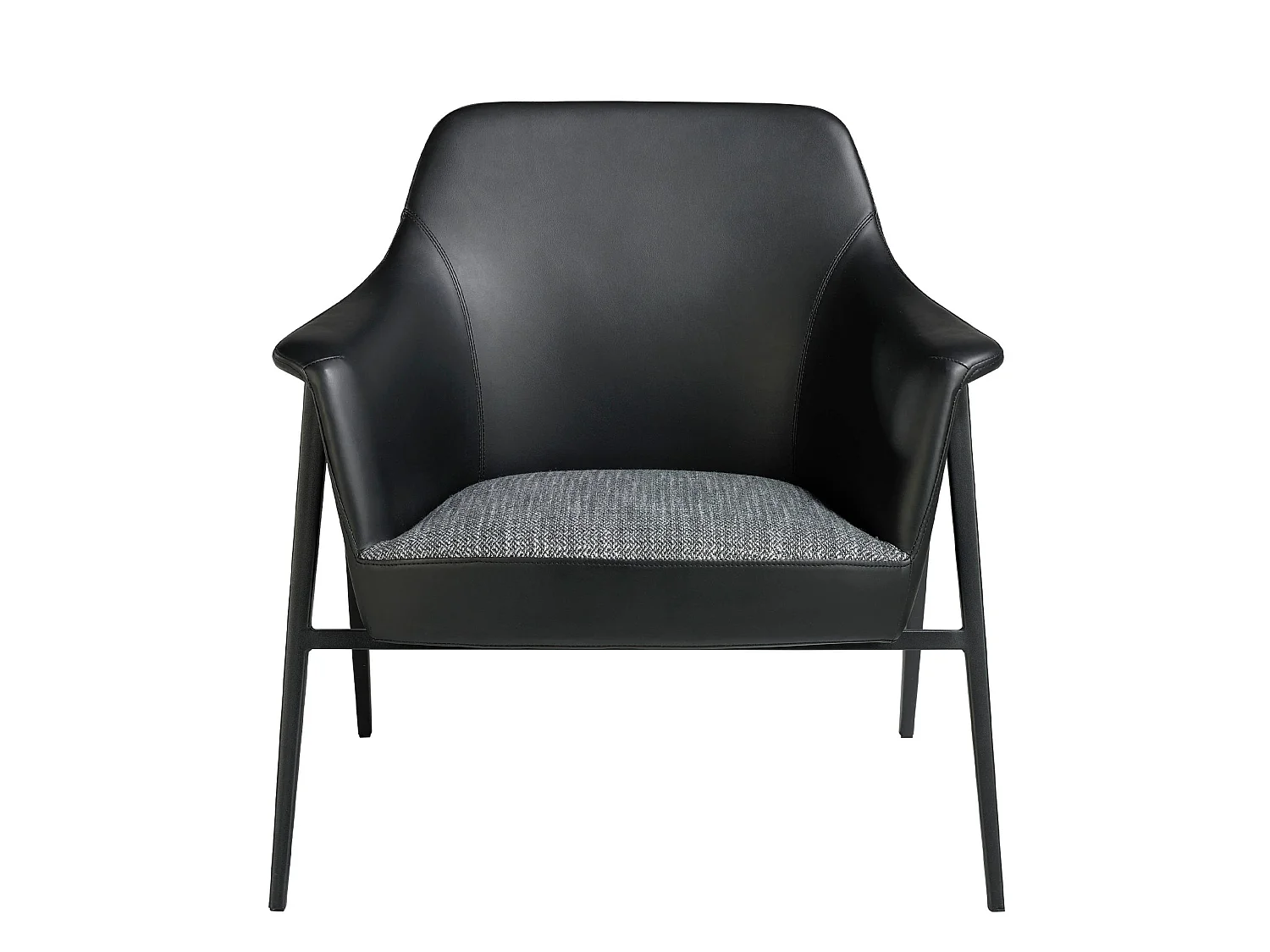Fauteuil pivotant en tissu gris et similicuir noir 5080 ANGEL CERDA
